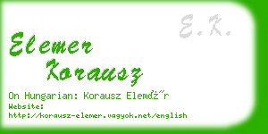 elemer korausz business card